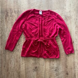Fuchsia Cashmere Cardigan with Belt